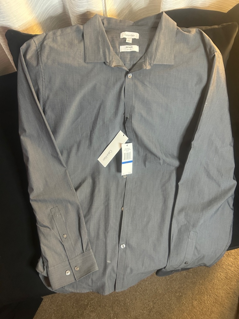 Calvin Klein Men's Long-Sleeve Dress Shirt — Gray